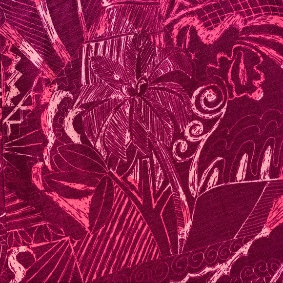 🌺 Vintage Barkcloth Muumuu Maxi-Dress Fuchsia 🌺 - Picture 9 of 12